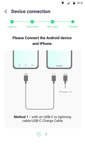  connect with usb-c to lightning cable