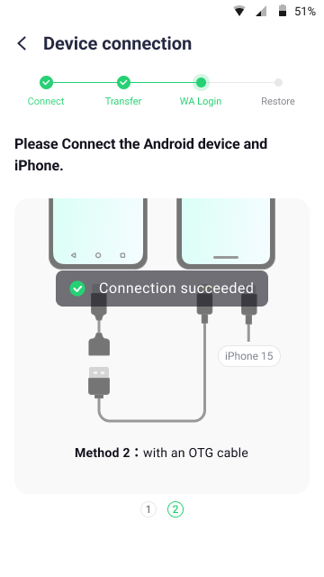 connect with otg cable