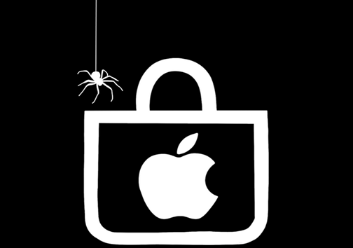 icono de apple store en negro 