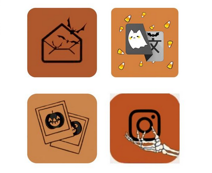 iconos de aplicaciones con esqueleto y fantasma