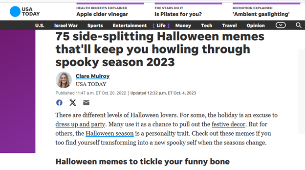halloween memes from usatoday