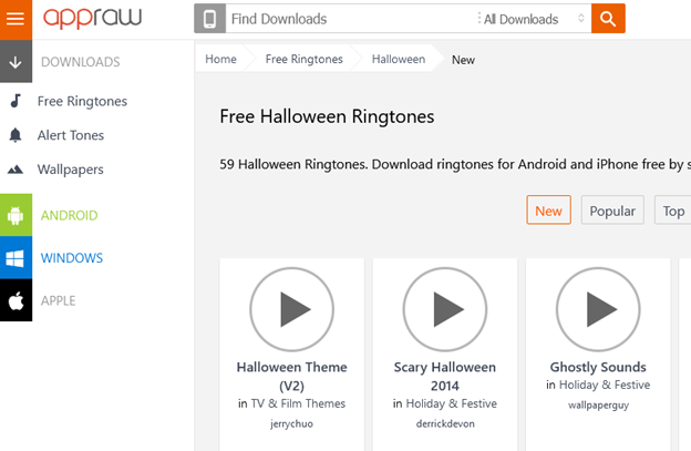  halloween ringtones from Appraw