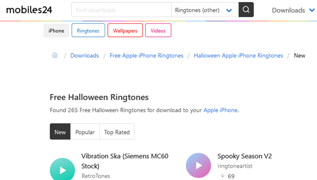  halloween ringtones from Mobiles24