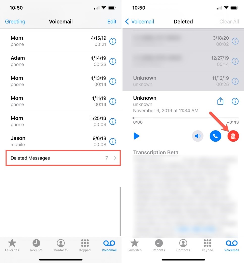 recover deleted messages from iphone voicemail system