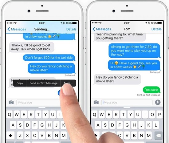 mantén pulsado el imessage y elijge enviar como mensaje de texto