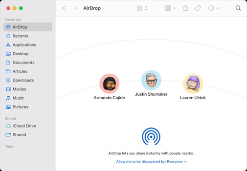 envoyer des photos de mac à iphone via airdrop