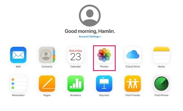 Abbildung der Fotos-App in iCloud