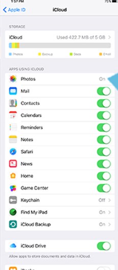 Illustration of iCloud settings on iPhone-01