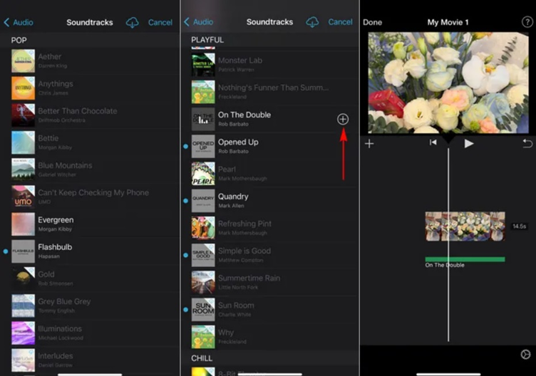 add music to imovie app 
