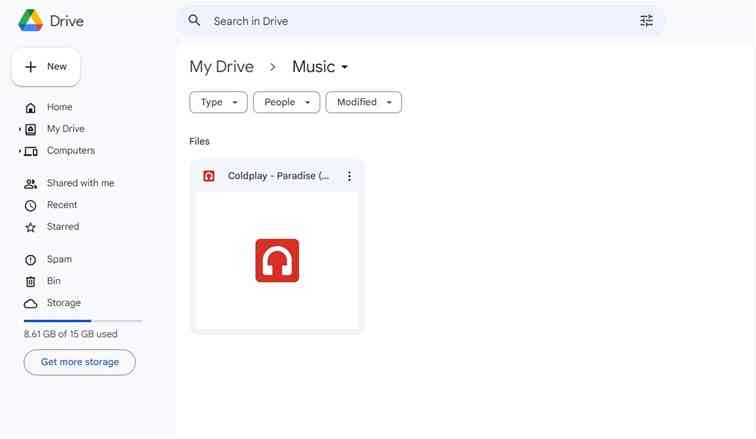 Aggiungi musica Google Driveive