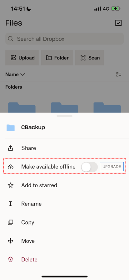 dropbox makes available offline 