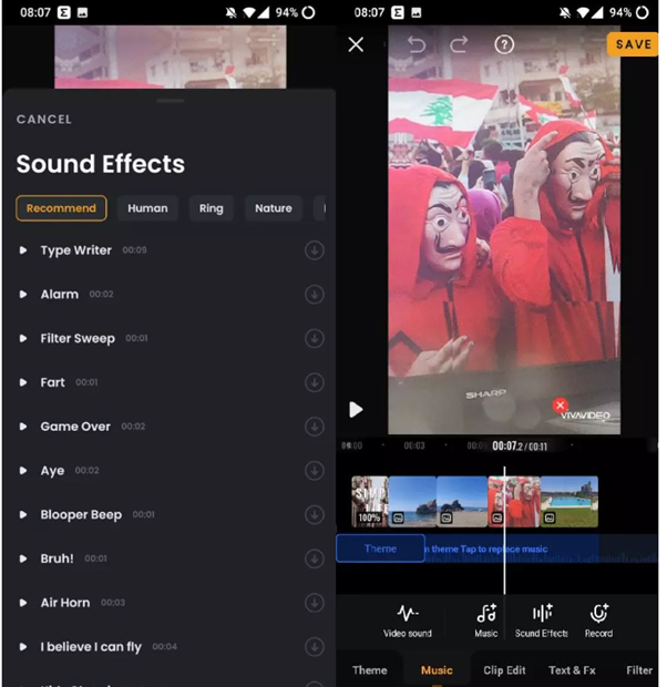 viva video video editor add music 