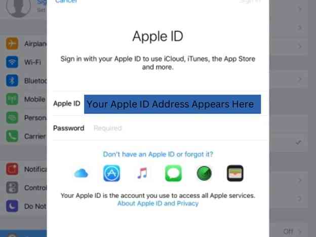 Apple id réglages profil déconnexion