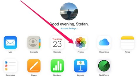 أيقونة الصور في iCloud