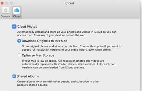 activar fotos de iCloud en mac