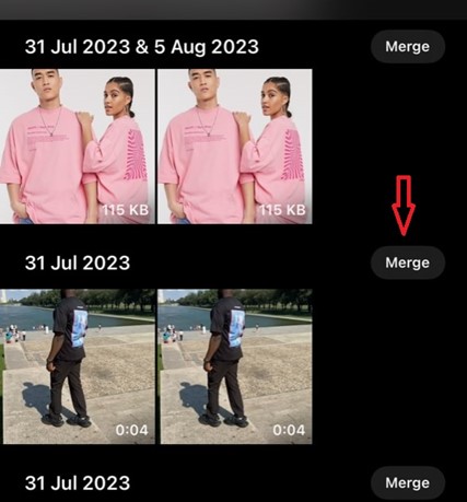 merge duplicate photos on iPhone