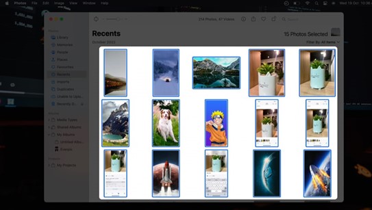 selected photos on mac