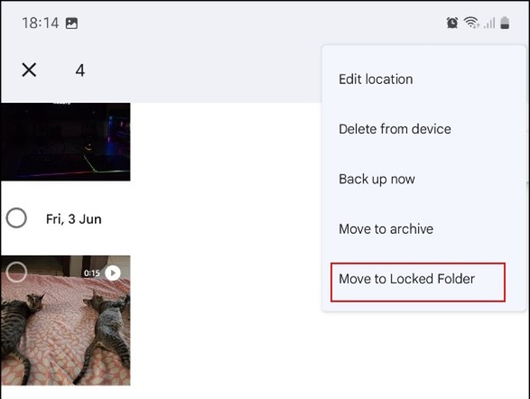move photos to locked folder