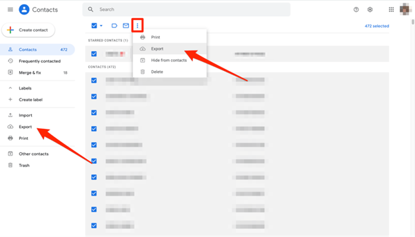 export google contacts from browser