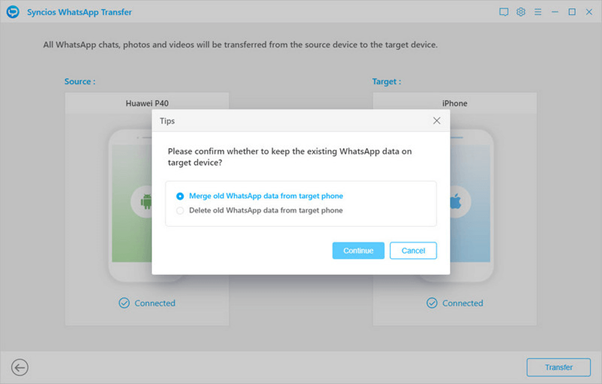 transferencia de whatsapp syncios 