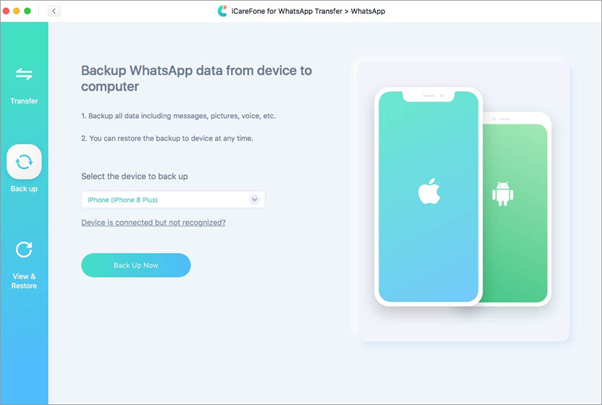 icare fone trasferisce il backup di whatsapp 