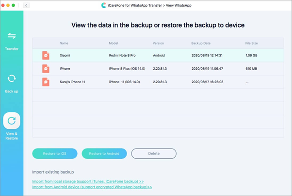 icare fone for whatsapp restore 