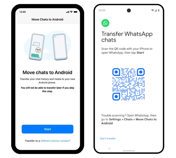 move to android feature to transfer chats 