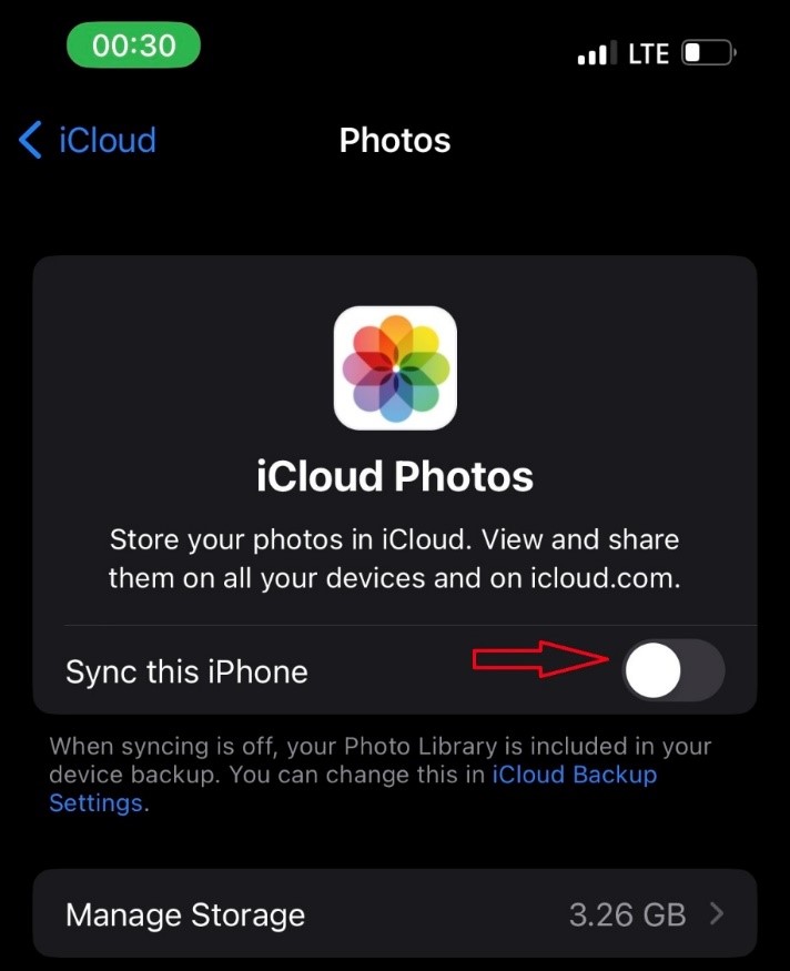 Sync this iPhone setting