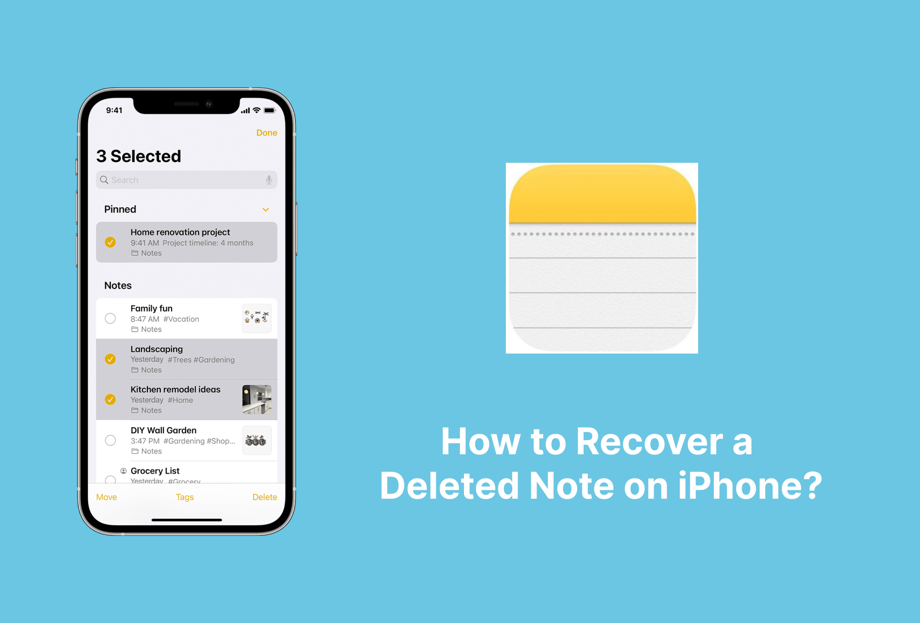 Comment récupérer une note supprimée sur mon iPhone