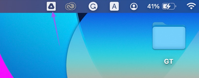 select the google drive icon from the apple menu bar