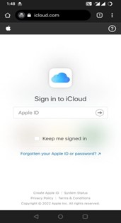 Faça login no iCloud