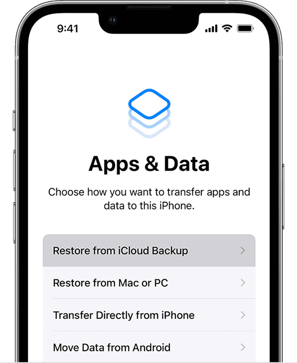 restaurar desde icloud backup 