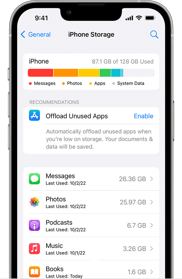 قائمة تخزين التطبيقات في iphone 