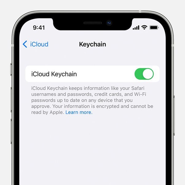 شغِّل icloud keychain 