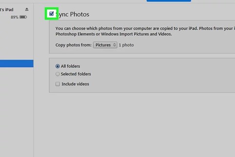 sync photos using itunes