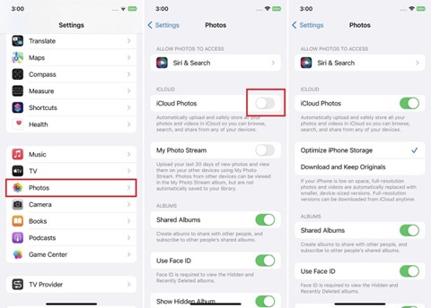 activar fotos de icloud para sincronizar fotos del ipad al pc