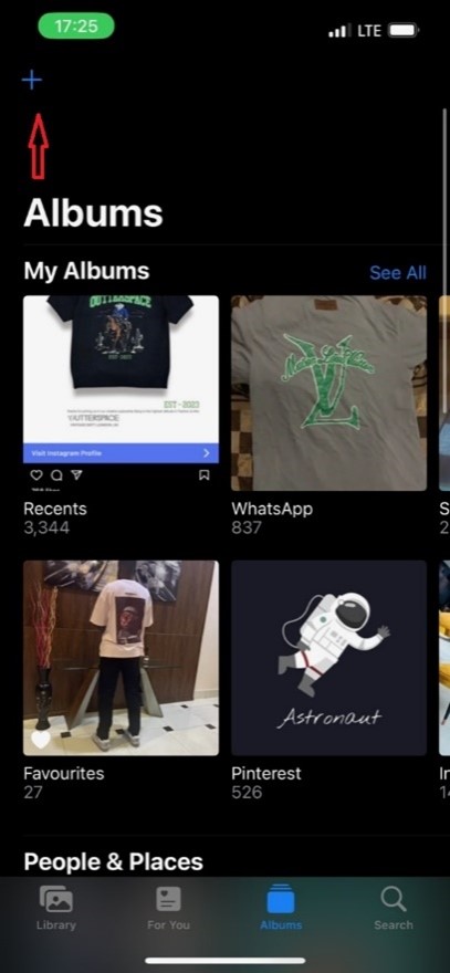 photo albums on iPhone