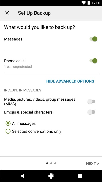 SMS Backup & Restore لنقل الرسائل النصية