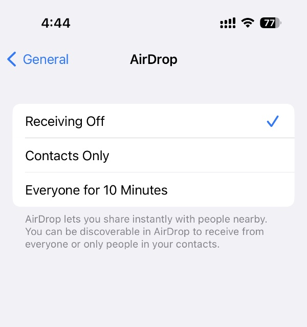 how to turn off airdrop on iphone using settings