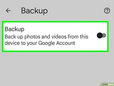 Desactivar el interruptor de copia de seguridad en Google Fotos