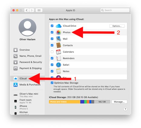 Archivio iCloud di un iPhone