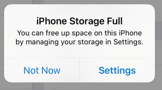 imessage can stop working when the storage space is full