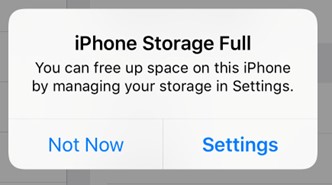 imessage peut cesser de fonctionner lorsque l'espace de stockage est plein