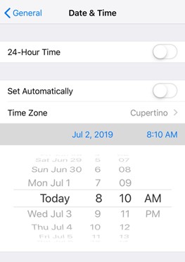 ajustes de fecha y hora en el iphone