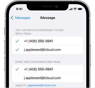 accedi ai messaggi con il tuo ID Apple corretto