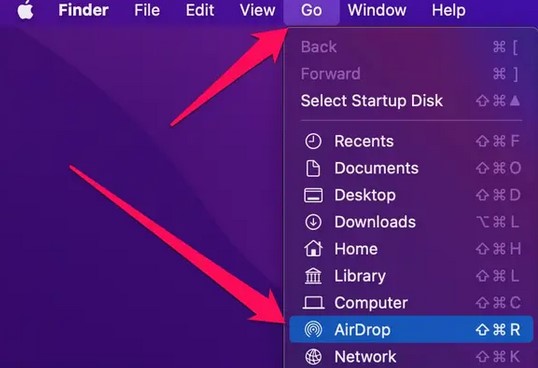 enable airdrop and receive files on mac