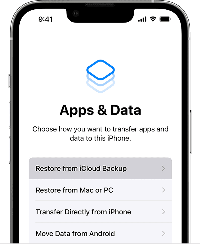 applicazioni e trasferimento dati su iphone 15