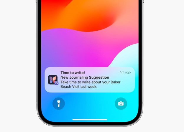 the journal app will remind you to write about your activities