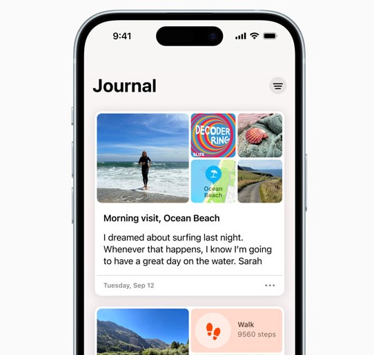 Приложение Journal для iOS 17: новые функции и обновления