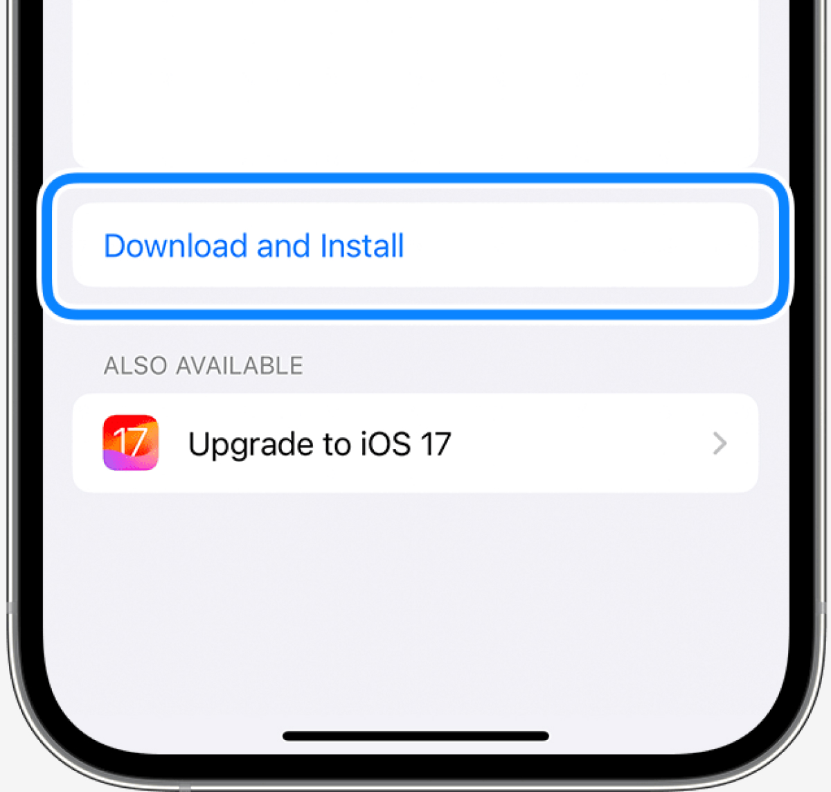 toque em baixar e instalar para atualizar o sistema iOS para novos toques